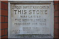 Memorial stone, Muswell Hill Baptist Church