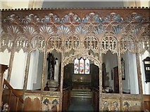 TM3973 : St Andrew's Bramfield:  rood screen by Basher Eyre