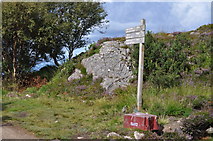 NG5948 : Signpost at beginning of track to Rona by Nick Mutton 01329 000000