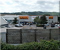 Cardiff : Halfords viewed from Grangetown railway station