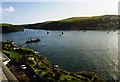 Fowey riverbank and estuary from Esplanade