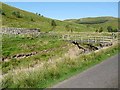 Footbridge and sheepfold by the Rowhope Burn