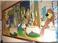 "Lady & the Tramp" mural in Dingwall Museum courtyard