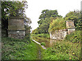 Remains of a railway bridge