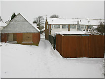 TR3054 : Snow covered footpath to the High Street by Nick Smith