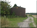 Barn and North Downs Way near Upper Digges Farm