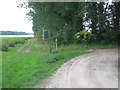 Farm track (and bridleway) junction in Highland Court Farm