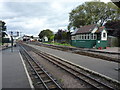 New Romney signal box, and narrow tracks at the station