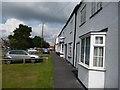 White row of bay windows