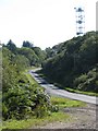 Transmitter mast above the A849 at Ardfenaig