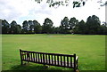 Bench overlooking Halstead Recreation Ground