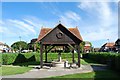 Wooden war memorial in the centre of Stubbington