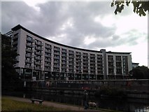 TQ3682 : Curvy building on the Regent's Canal opposite Victoria Park by Robert Lamb