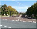 Boulders and locked gate, South Lake Drive, Coedkernew