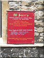 Notice board, All Saints Church, Church Walk NW2