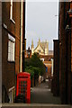 Winchester: view off Southgate Street towards the Cathedral