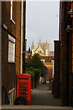 SU4729 : Winchester: view off Southgate Street towards the Cathedral by Christopher Hilton