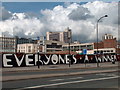 Temporary mural near new Sheffield market site