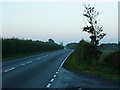 Looking along the B1206 towards the A15 on a misty day