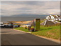 Blackwaterfoot: phone box and sea view