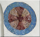 TL8741 : St Gregory's church in Sudbury - consecration cross by Evelyn Simak