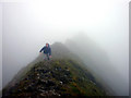 NY3414 : Striding Edge on a misty day by Karl and Ali