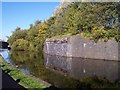 Remains of railway bridge over the Leeds Liverpool Canal