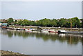 TQ2777 : Boats moored along Cadogan Pier, Chelsea Embankment by N Chadwick