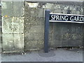 Benchmark on wall outside #12 Spring Gardens