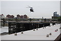 Helicopter approaching London Heliport