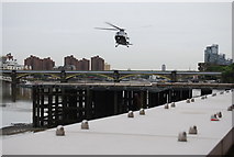 TQ2676 : Helicopter approaching London Heliport by N Chadwick