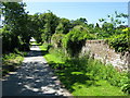 Penhendle Lane & garden wall surrounding Hendle hall