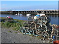 Creel shape lobster pots, Aberystwyth Wharf