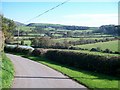 View east across the Llaniestyn gorge from near Rhos Goch farm