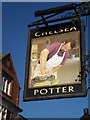 Pub sign, Chelsea Potter, Kings Road SW3