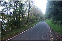 SH9820 : Road north from layby by John Firth