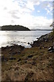 NM9143 : Looking towards Eriska from Appin shoreline north of Woodhall by Alasdair Macmillan