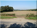 Entrance to a field alongside the Rhymney river