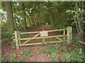 Gate, warning notice and driveway