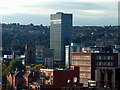 University Arts Tower viewed from The Wheel on Fargate