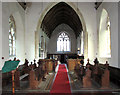 TM4280 : St Andrew's church in Westhall - view west from chancel by Evelyn Simak