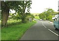 Approaching the turning to Borgue on the A755