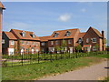 Housing courtyard at Cherry Way, Lower Cambourne