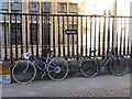 Bicycles on the railings