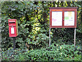 Postbox and notice board at Lower Common