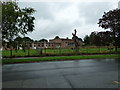 Looking at the school from Greenway on a wet August afternoon