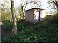 SD7237 : Small building on the side of dismantled railway, Calderstones Park by Alexander P Kapp