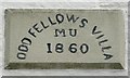 Date stone for Oddfellows Villa, Kirkheaton