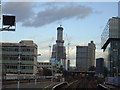 Construction of the Shard, viewed from Waterloo East station