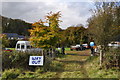 Bampton : Grassy Field & Way Out Sign